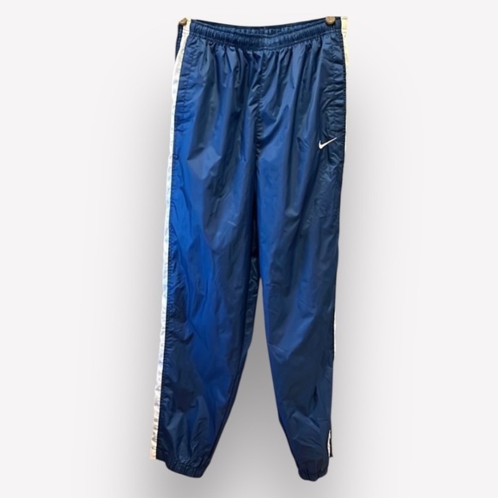 🚣 🥑Nike Track Pants Blue Lightweight Zip Hem large | Streetwear Blokecore